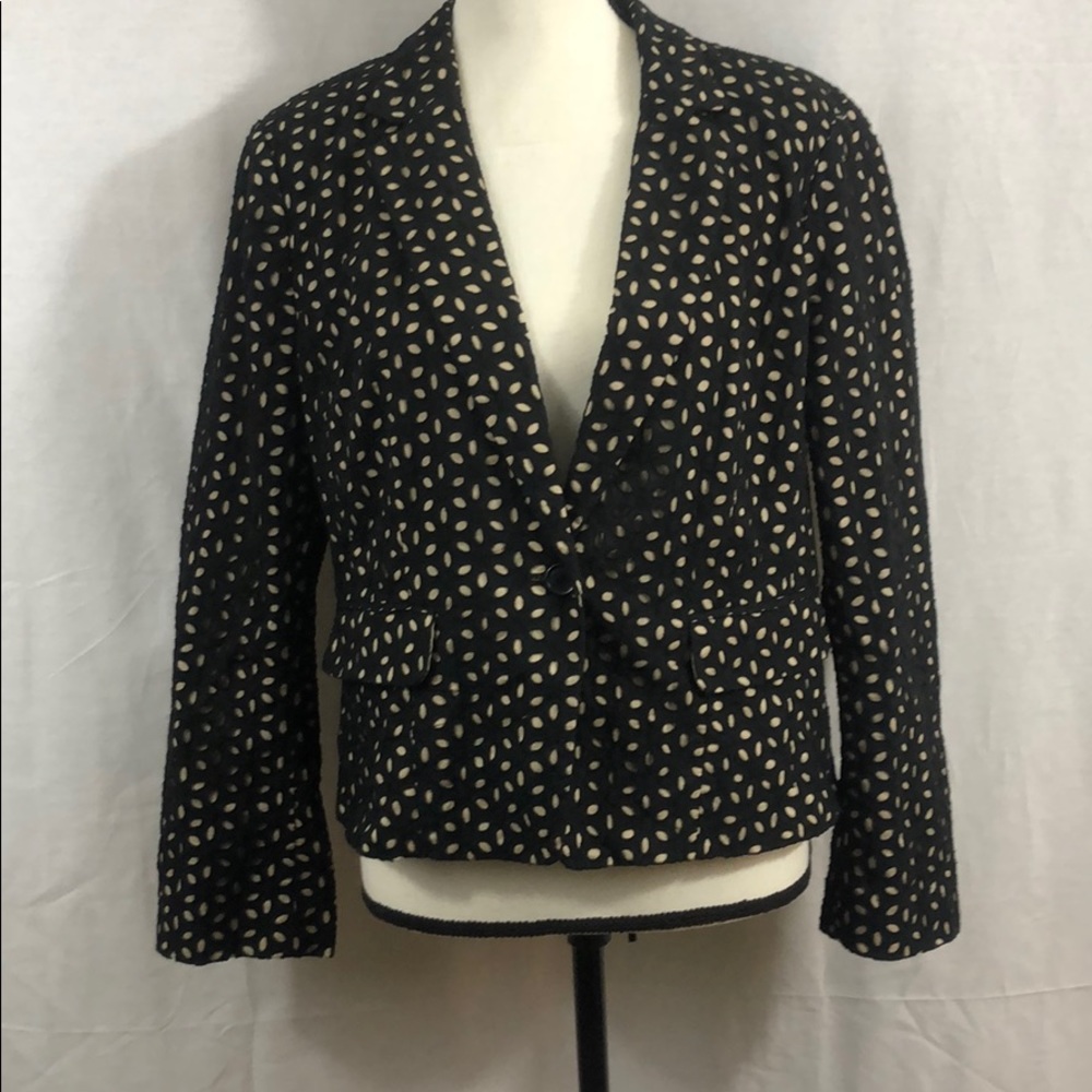 Ann Taylor Loft Black and Tan Cutout Blazer
